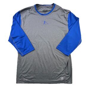 Nike Pro Combat T-Shirt Mens XXL Gray Dri-Fit Ken Griffey Jr Swingman 3/4 Sleeve